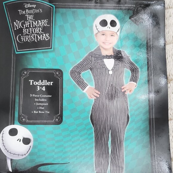 Toddler Jack Skellington Nightmare Before Christmas Halloween Costume - 3-4T - Picture 1 of 8